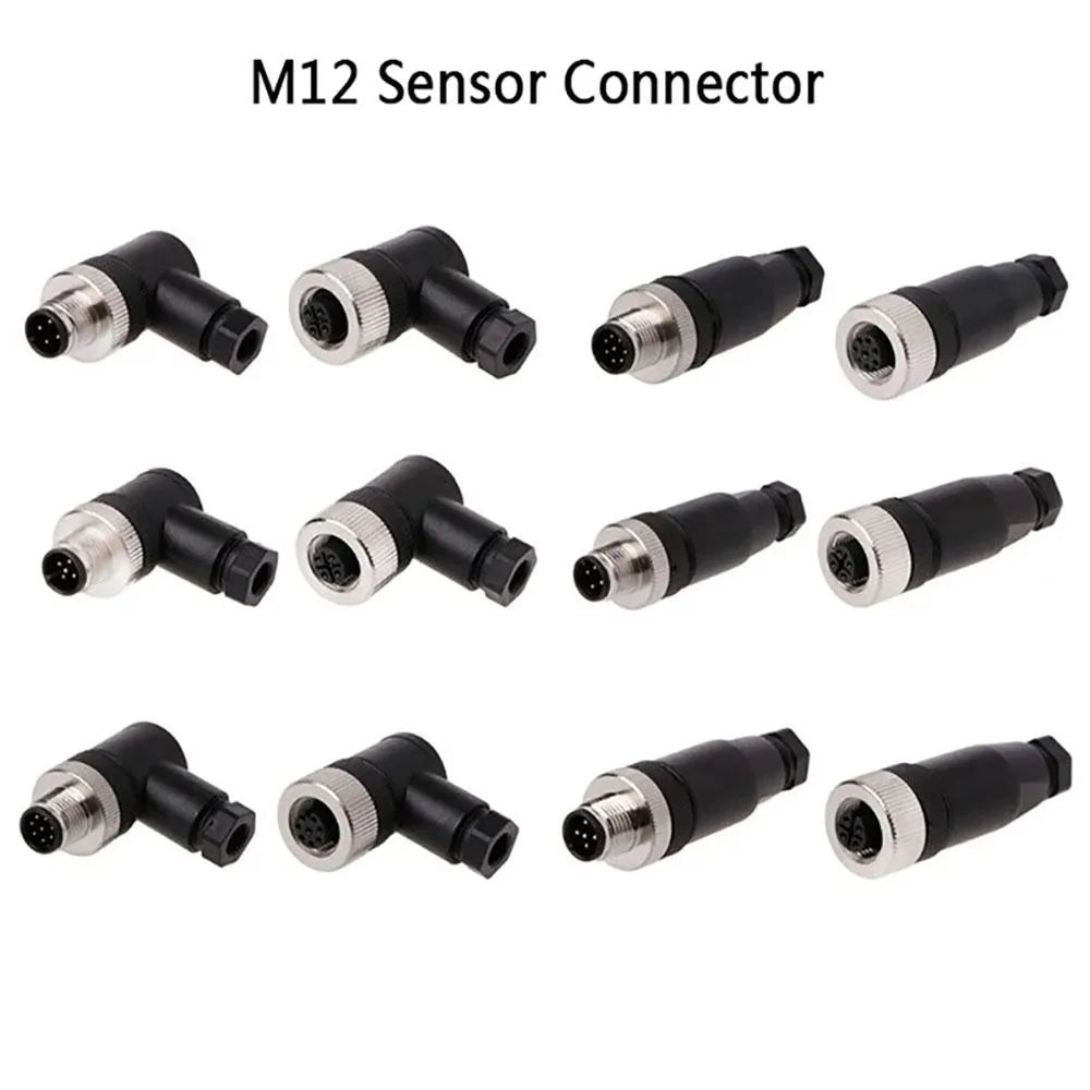 M12 Waterproof Sensor Connector 4/5/8 Pin Male Female Plug PG7 Sensor Connector Nixie