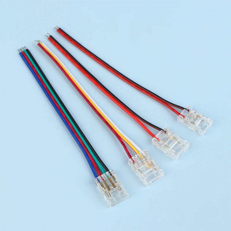 COB LED Strip Connectors 8/10mm Solderless 2 3 4 Pin 5/10Pcs LED Strip Connector Nixie