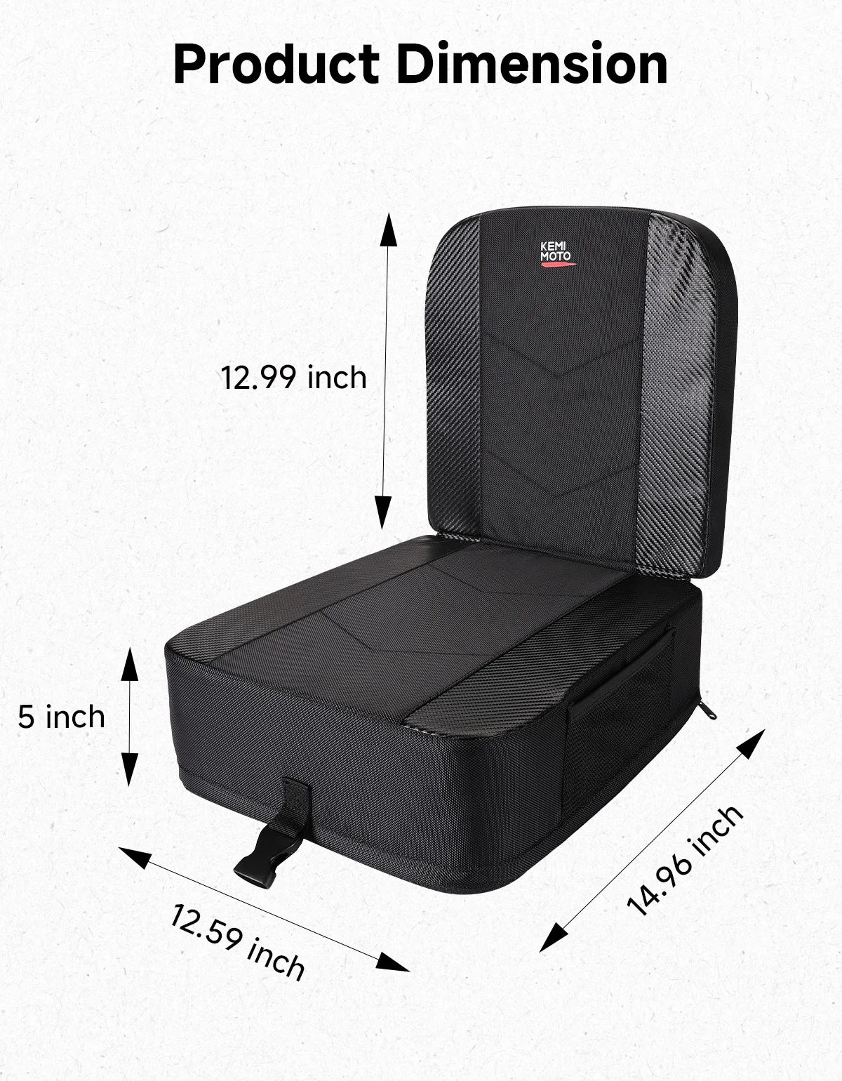 UTV 5" Raised Seat Cushion – Universal Fit, High-Density Foam UTV Seat Cushion Nixie