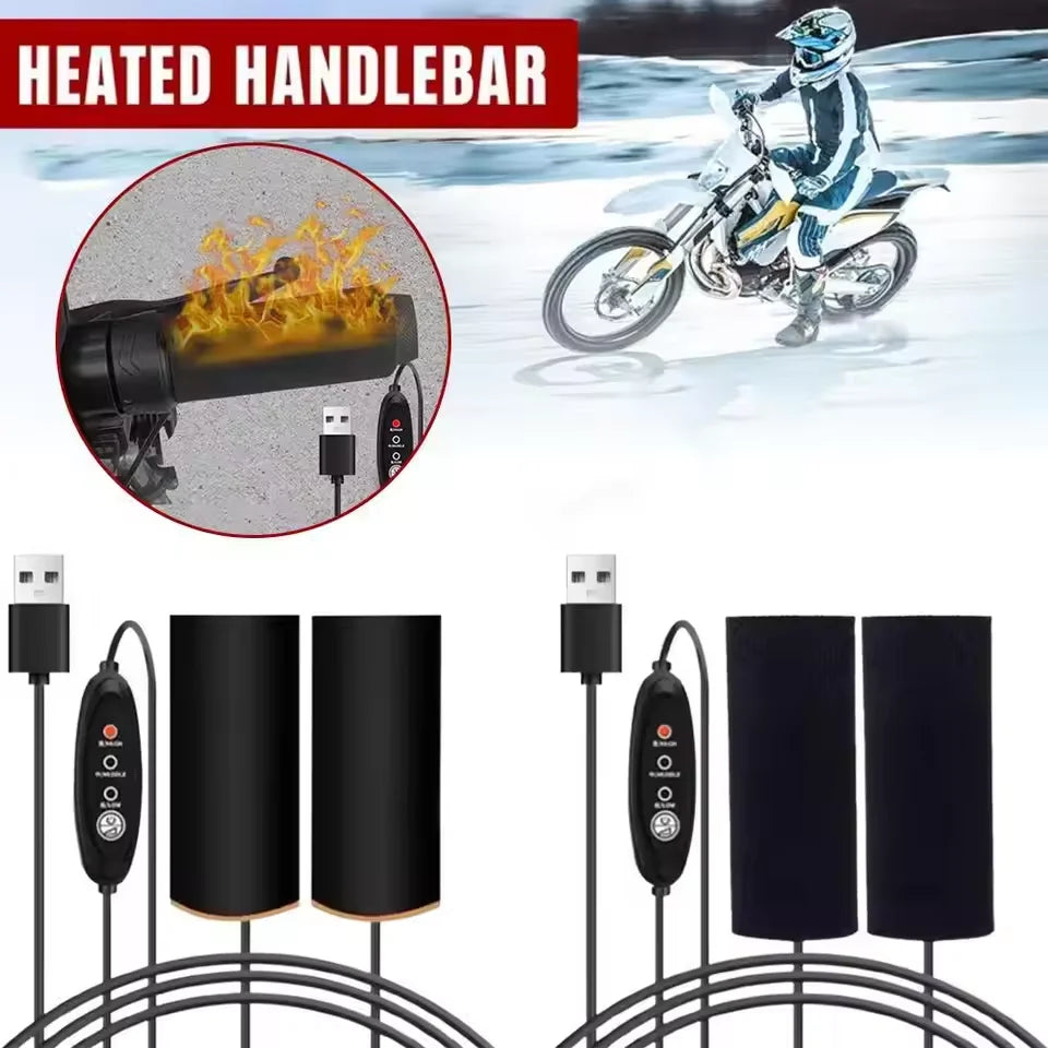 Motorcycle Heated Grip Covers – 3-Gear USB Handlebar Warmer Heated Handlebar Cover Nixie