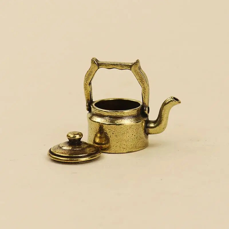 Antique Brass Teapot Incense Burner | Retro Copper Desk Ornament Incense Burner Ornament Nixie