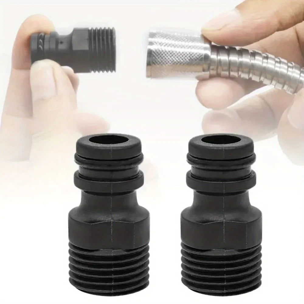 2PCS Threaded Faucet Adapter – Garden Irrigation Pipe Connector