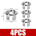 4PCS Chrome Sink Overflow Cover Ring Basin Drain Cap Replacement Sink Overflow Cover Nixie 4PCS- Hollow Ring