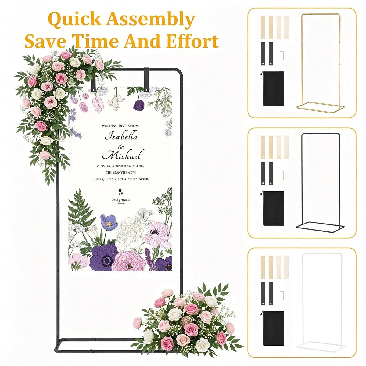 Adjustable Metal Wedding Sign Holder Stand & Display Easel Wedding Display Easel Nixie