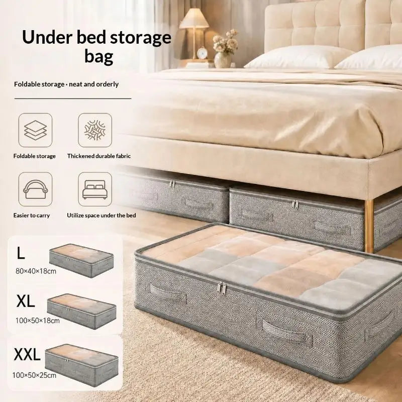 Under Bed Storage Organizer – Foldable Large Capacity with Handles