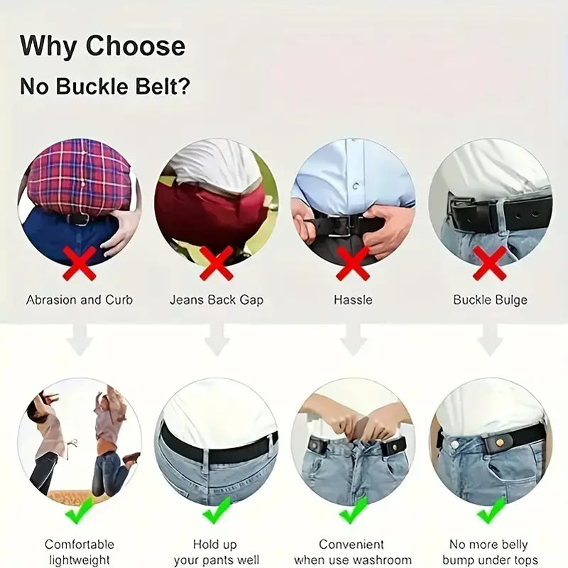 Traceless Invisible Elastic Belt – Unisex for Jeans & Pants Elastic Belt Nixie