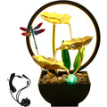 Tabletop Water Fountain with LED Ring Light | Zen Desk Decor Tabletop Water Fountain Nixie dragonfly