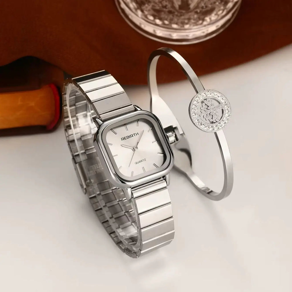 REBIRTH 2-Piece Retro Bracelet & Watch Set | Casual Fashion Bracelet Watch Set Nixie