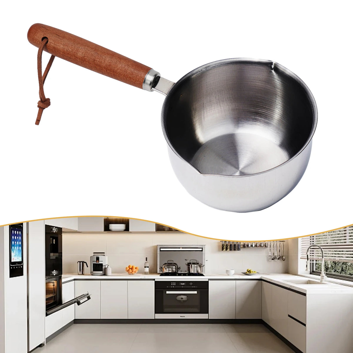 LEENKEA Stainless Steel Milk Pan & Butter Saucepan Milk Pan Saucepot Nixie 300ml