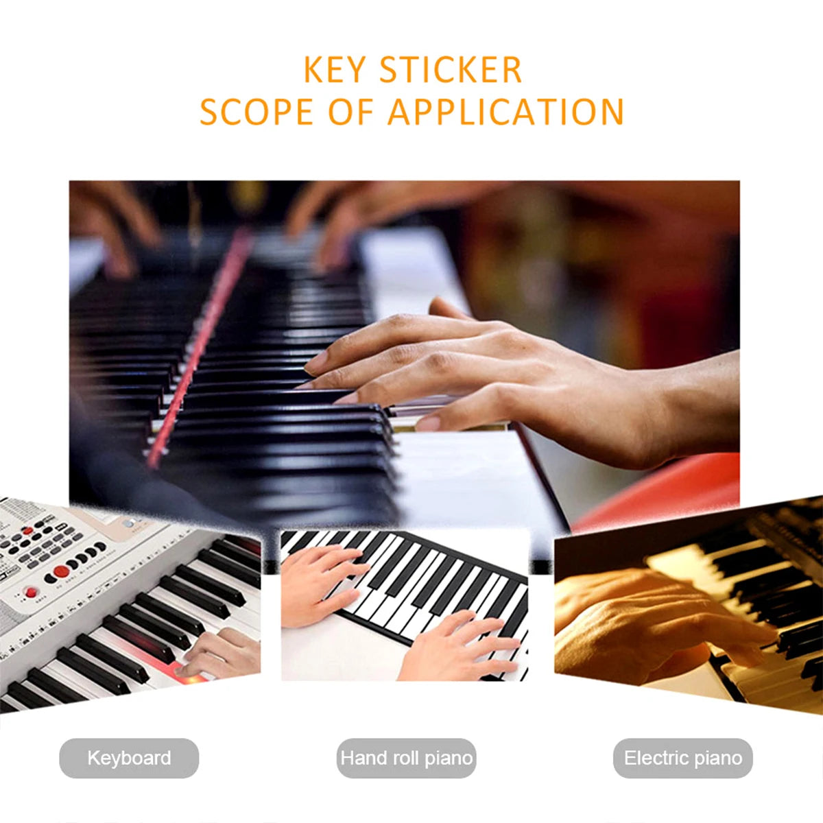 Piano Keyboard Stickers 32–88 Keys – Transparent Note Decals Piano Keyboard Stickers Nixie