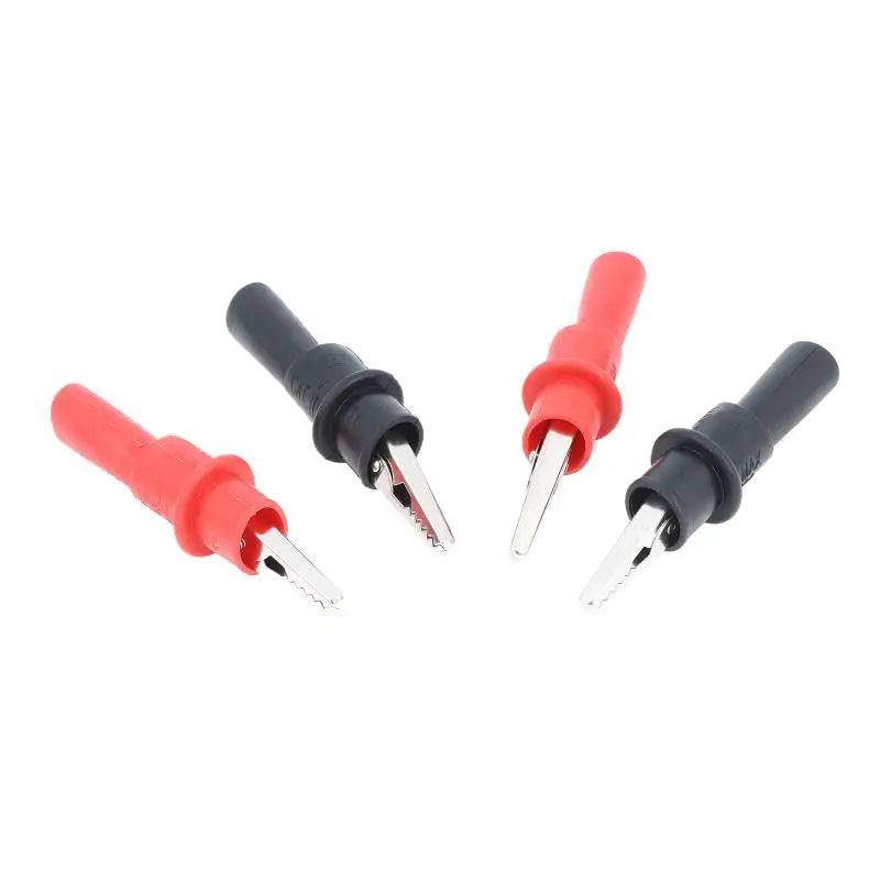 4Pcs Insulated Alligator Clips Multimeter Test Probe Clamps Test Probe Clips Nixie