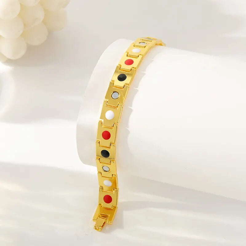 Gold Magnetic Bracelet Unisex – Luxury Oil Drip & Zircon Fashion Bracelet Nixie
