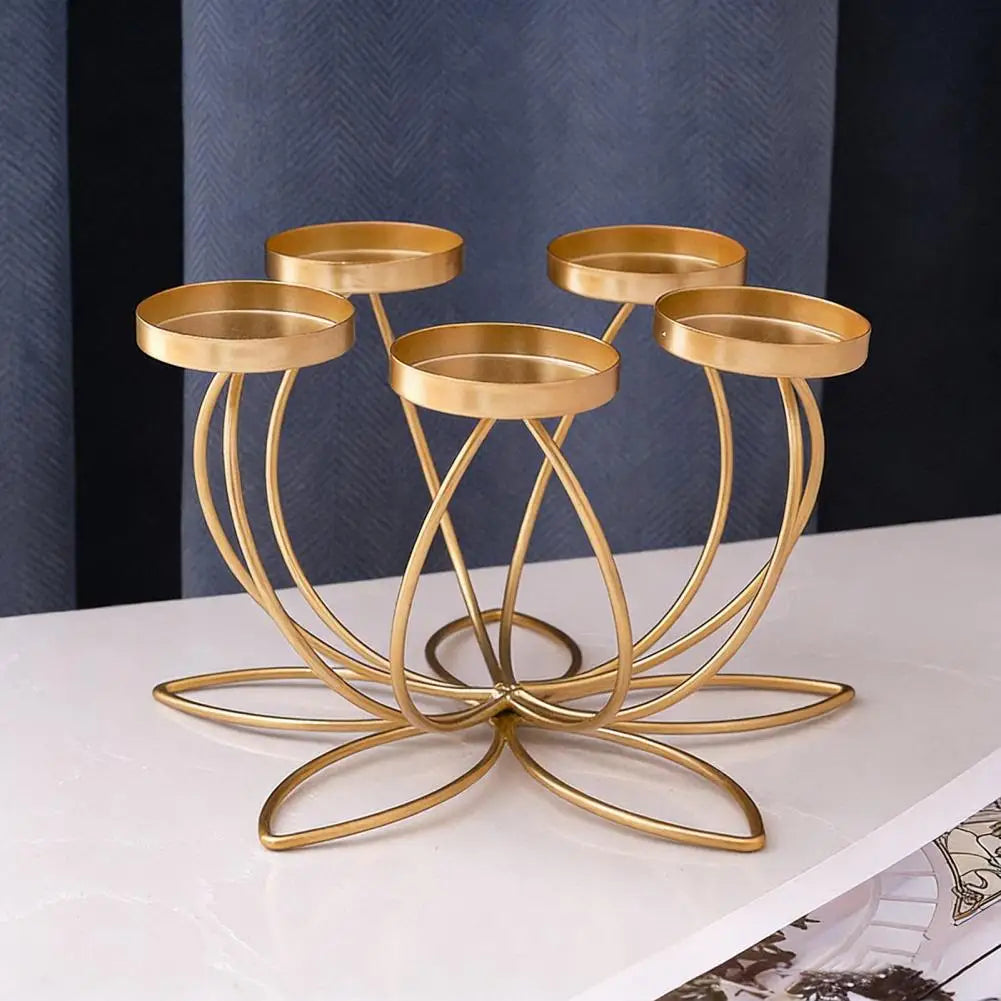 Iron Candle Holder Stand | 1/3/4/5 Candle Tabletop Candlestick Candle Holder Stand Nixie
