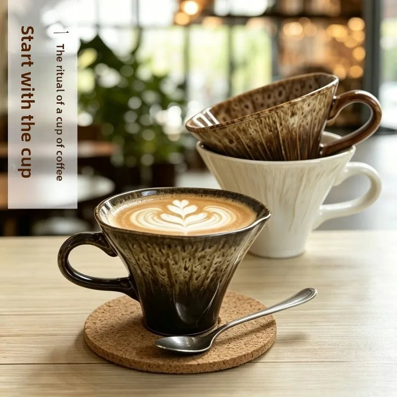 Vintage Handmade Kiln-Fired Ceramic Coffee Mug | 301-400ml