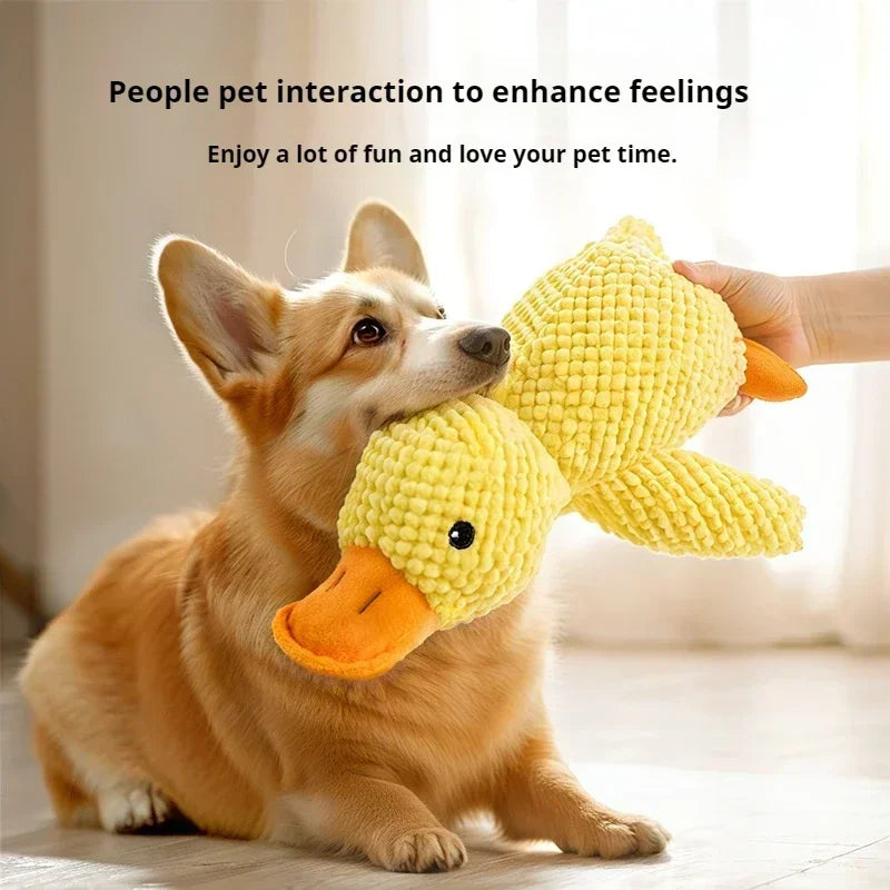 Squeaky Plush Duck Dog Toy – Bite-Resistant Chew Toy