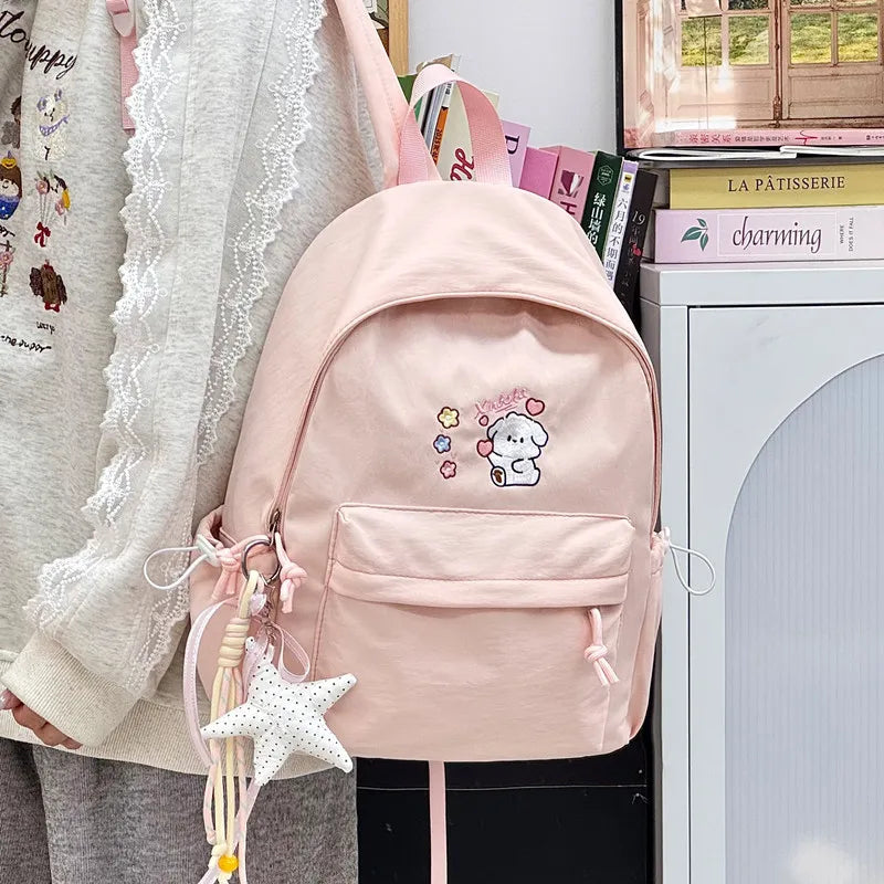 Cute Cartoon Embroidered Backpack – Lightweight Girls School Bag Girls School Backpack Nixie