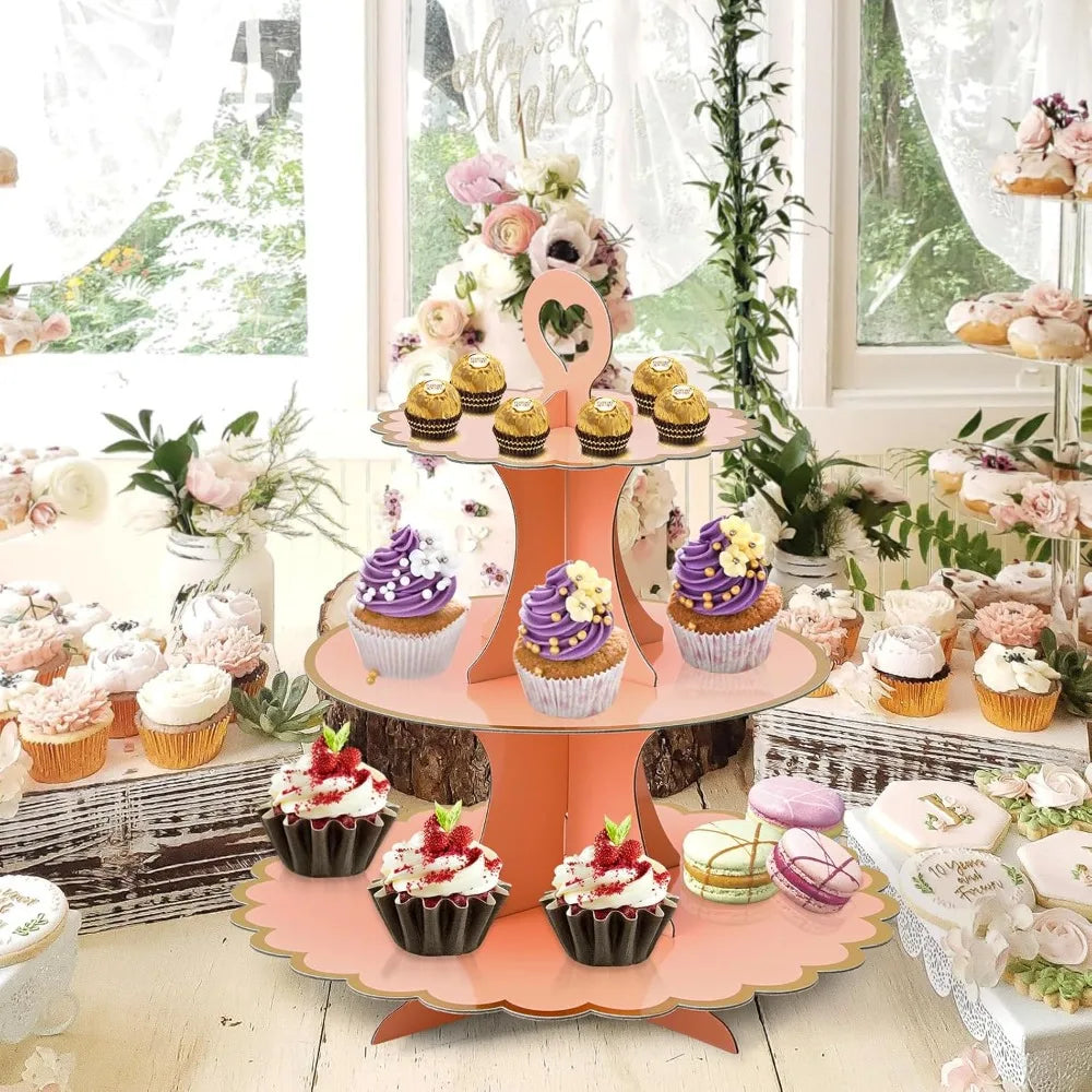 3-Tier Hot Stamping Paper Cake Stand for Parties & Weddings Cake Stand Nixie