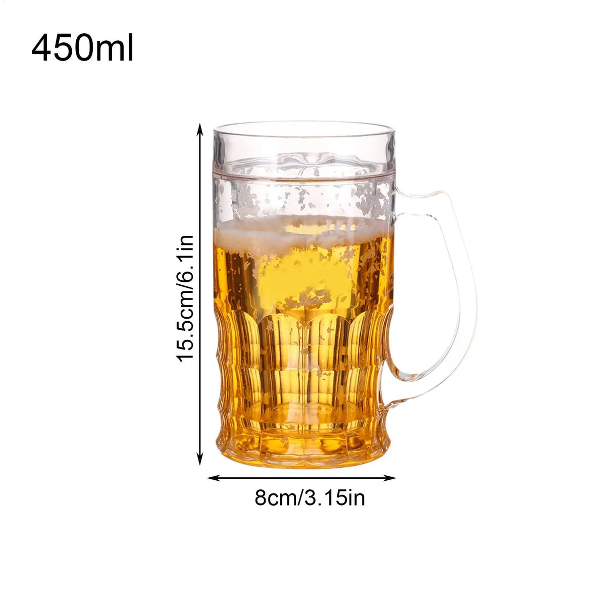 450ml Funny Fake Beer Mug – Novelty Double Wall Prank Cup Novelty Beer Mug Nixie