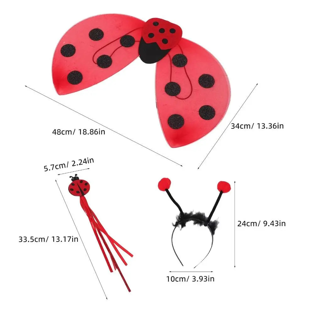 Red Ladybug Cosplay Costume Set – Wings, Headband & Wand