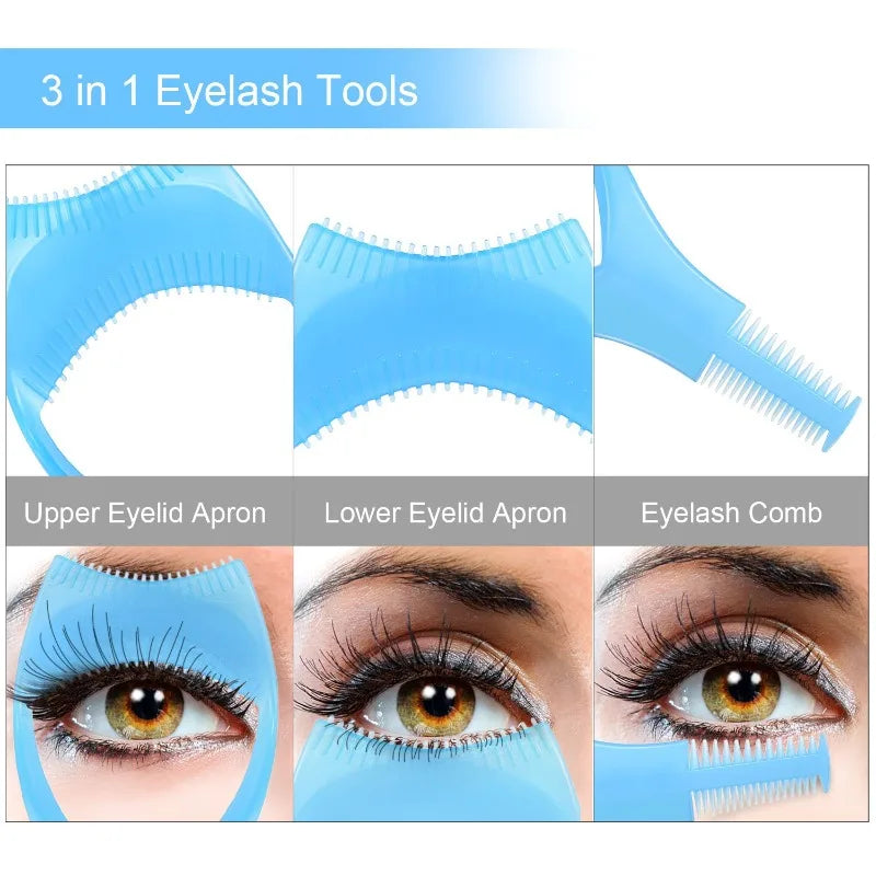 6-Piece 3-in-1 Mascara Shield, Lash Comb & Guard – 3 Colors Mascara Shield Set Nixie