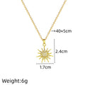 Sunflower Zircon Pendant Necklace – Gold Stainless Steel Choker Pendant Necklace Nixie XL1783-156