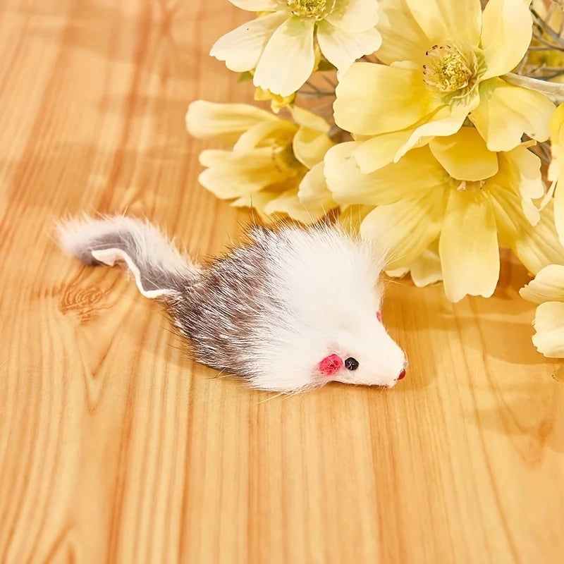 Rabbit Fur Cat Mouse Toys – Fake Mice for Cats (1/3 PCS) Cat Mouse Toy Nixie