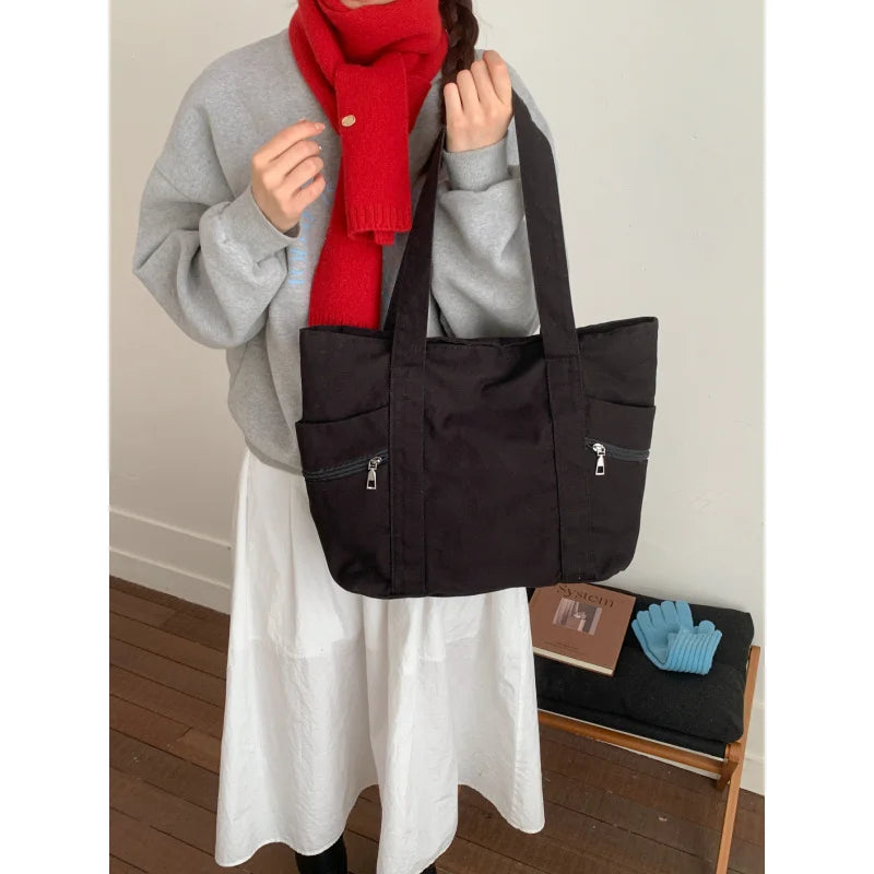 Nixie Large Canvas Tote Bag – Women's Shoulder Commuter Bag