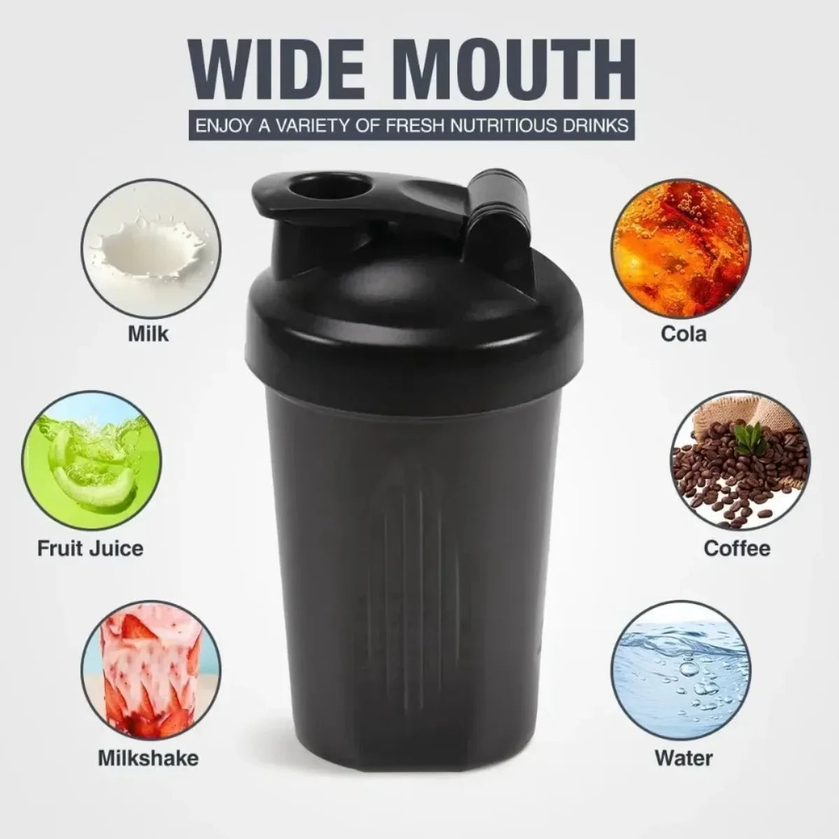 400ml Tritan Protein Shaker Cup with Metal Ball | 30oz Sport Protein Shaker Bottle Nixie