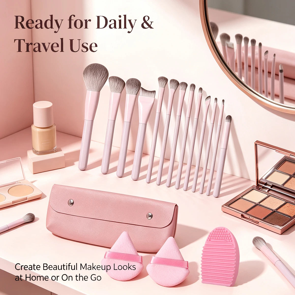17-Piece Professional Makeup Brush Set – Soft Fluffy Bristles Makeup Brush Set Nixie