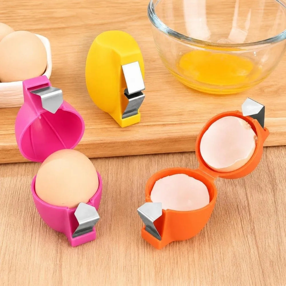 3-Pack Egg Cracker Shell Opener Set – Pink Yellow Orange
