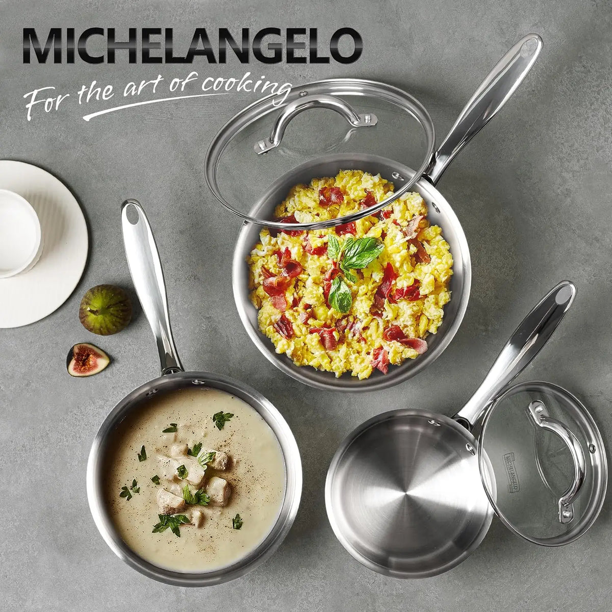 MICHELANGELO 304 Stainless Steel Soup Pot Set – All Stoves Soup Pot Set Nixie