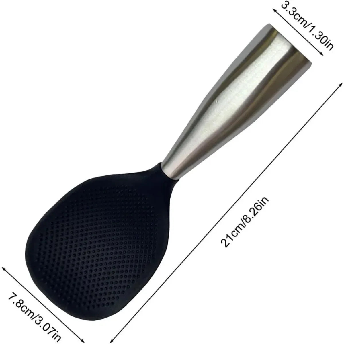 Silicone Rice Spoon with Stainless Steel Handle – Non-Stick Silicone Kitchen Spoon Nixie
