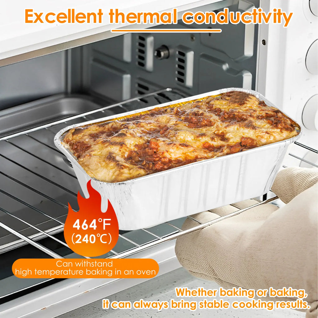 100-Pack Aluminum Foil Loaf Pans – Non-Stick Baking Trays Foil Loaf Baking Pans Nixie