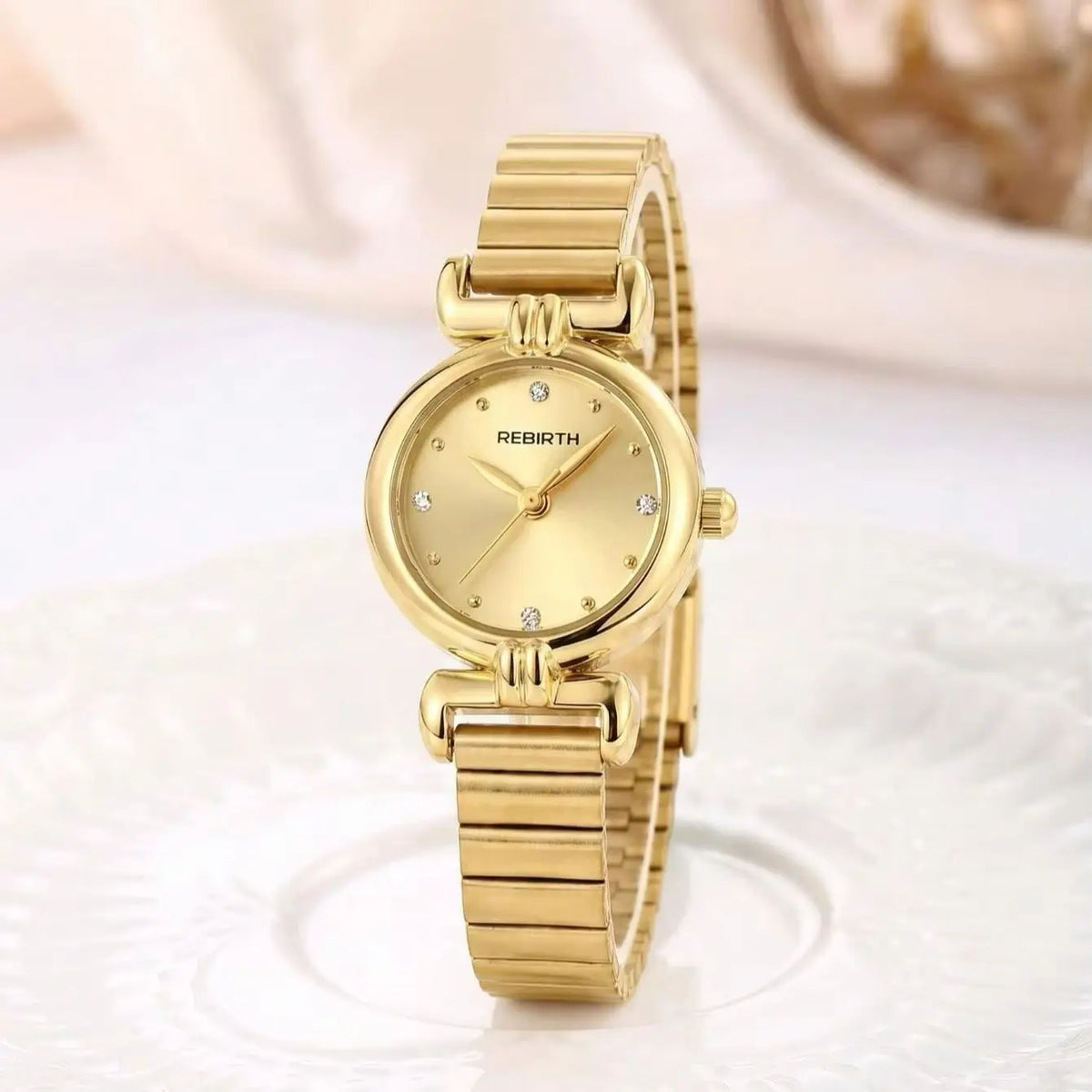 REBIRTH Women's Quartz Watch – Stainless Steel Bracelet Women's Quartz Watch Nixie