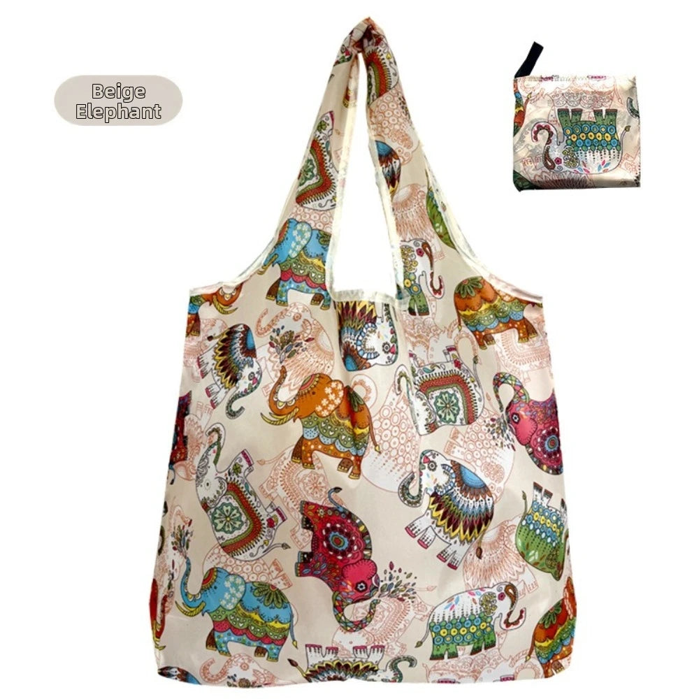 Large Foldable Reusable Shopping Bag – Washable Polyester Tote