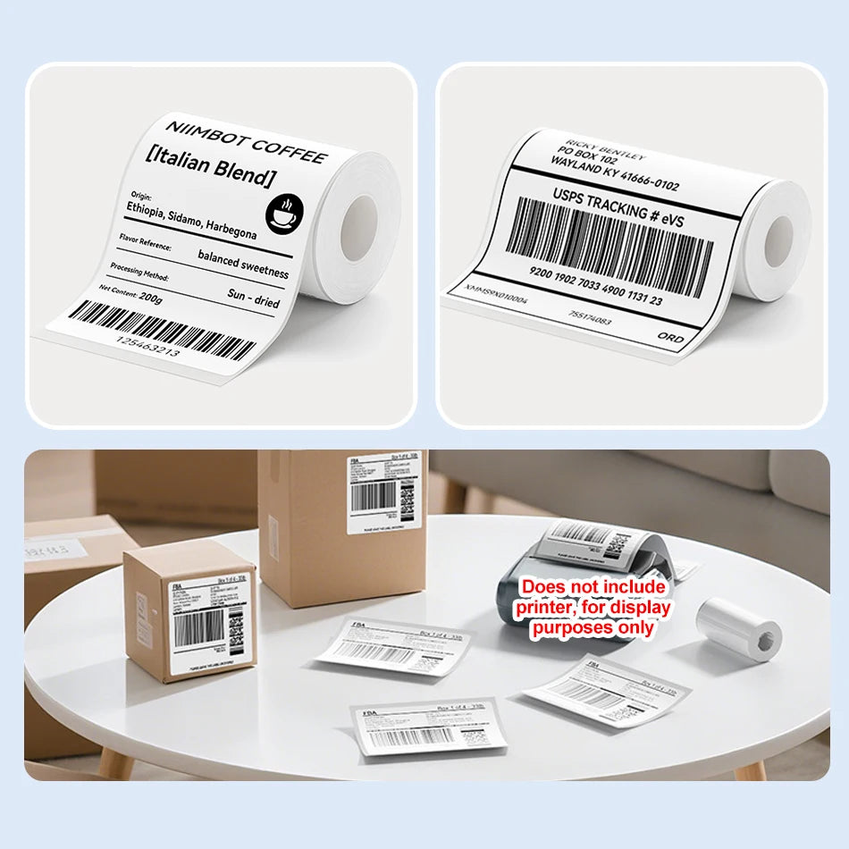 Niimbot B4 Labels 100x150mm Self-Adhesive Shipping Stickers 4-Inch Thermal Label Roll Nixie
