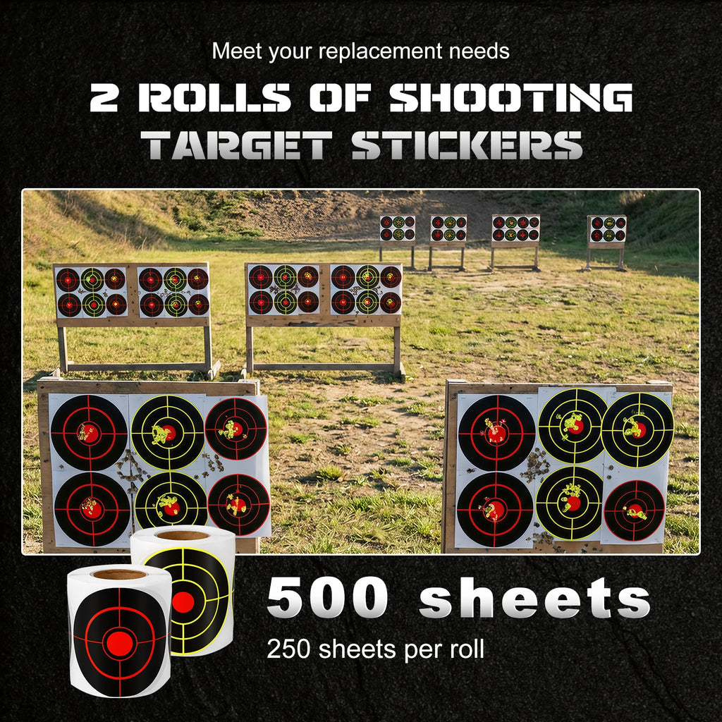 Splatter Shooting Target Stickers 75mm Self-Adhesive Bullseye 2-Roll