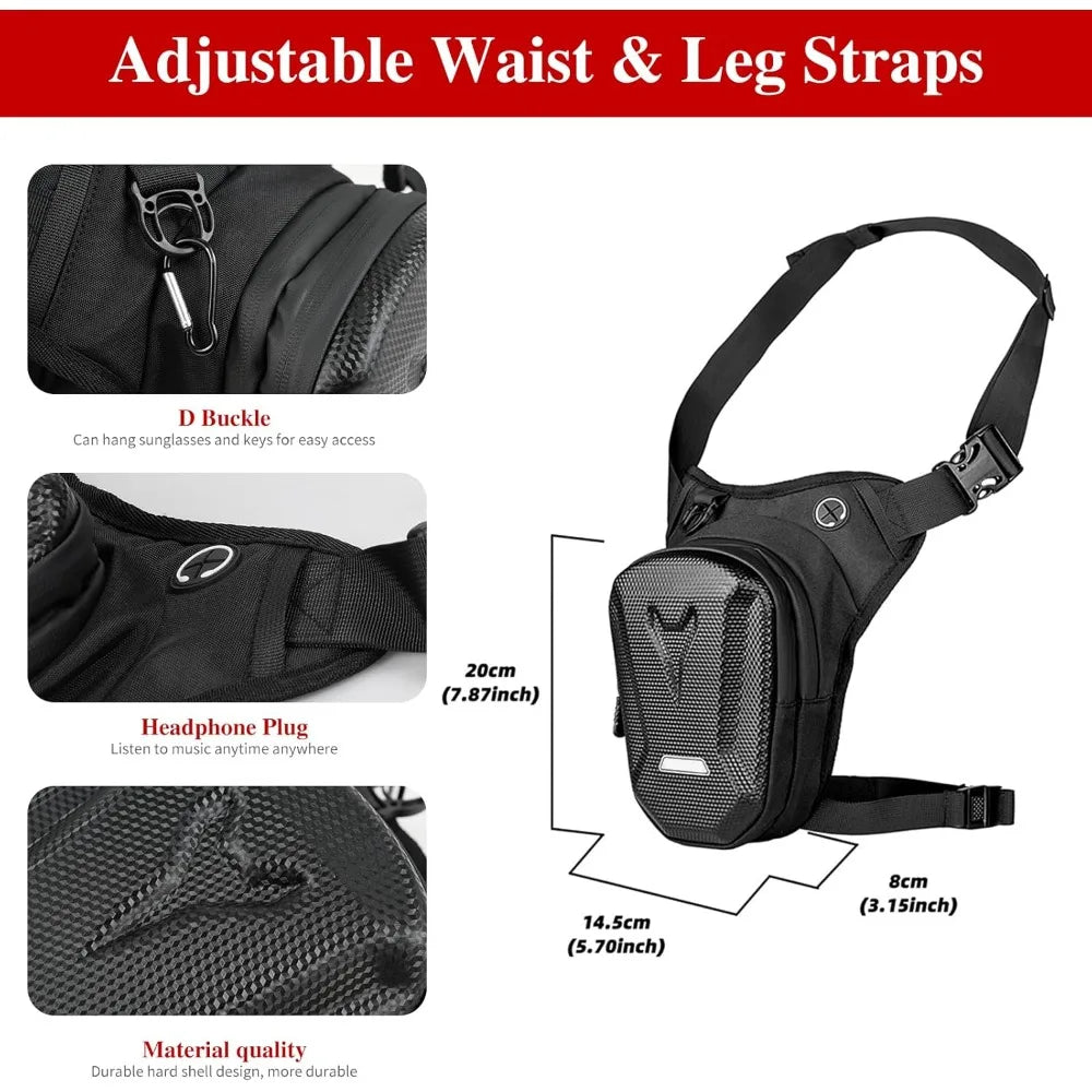 Nixie Motorcycle Drop Leg Bag Tactical Thigh Pouch – Black Drop Leg Bag Nixie