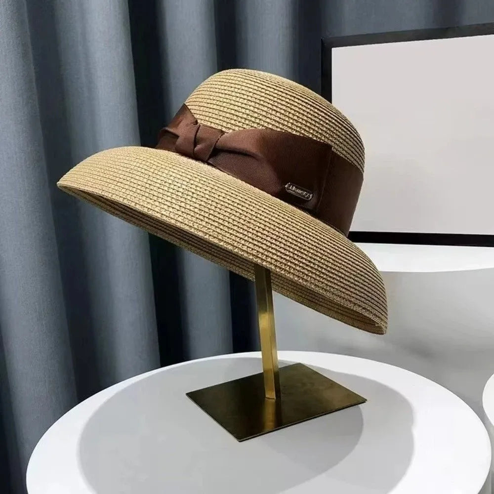 Women's Wide Brim Straw Sun Hat – UV Protection Beach Hat Straw Sun Hat Nixie