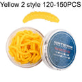 120-150pcs Soft Worm Lures 20mm Bionic Bait with Fishy Scent Soft Fishing Lures Nixie Yellow 2 style