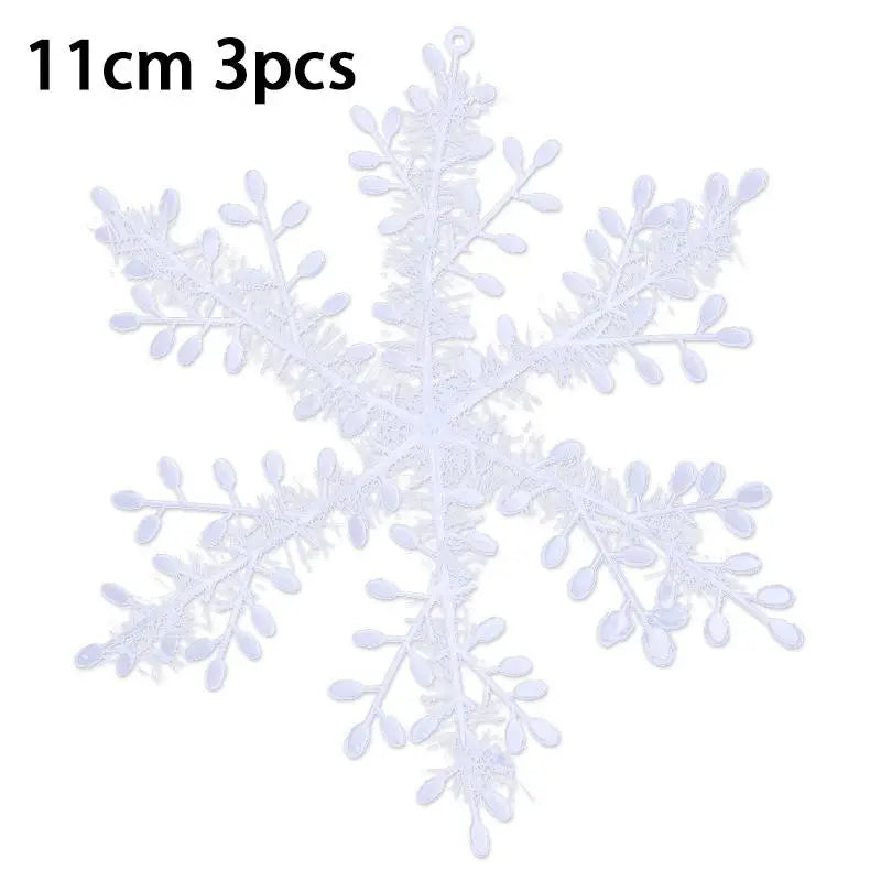 White Glitter Snowflake Ornaments – Christmas Tree & Party Decor