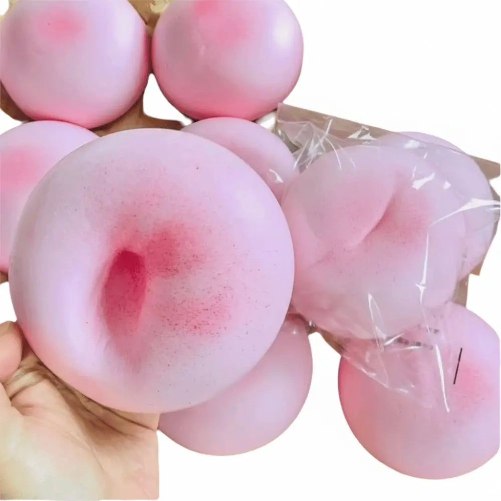 Pink Squishy Buns Slow-Rise Squeeze Fidget Toy | Soft PU Foam Squishy Fidget Toy Nixie