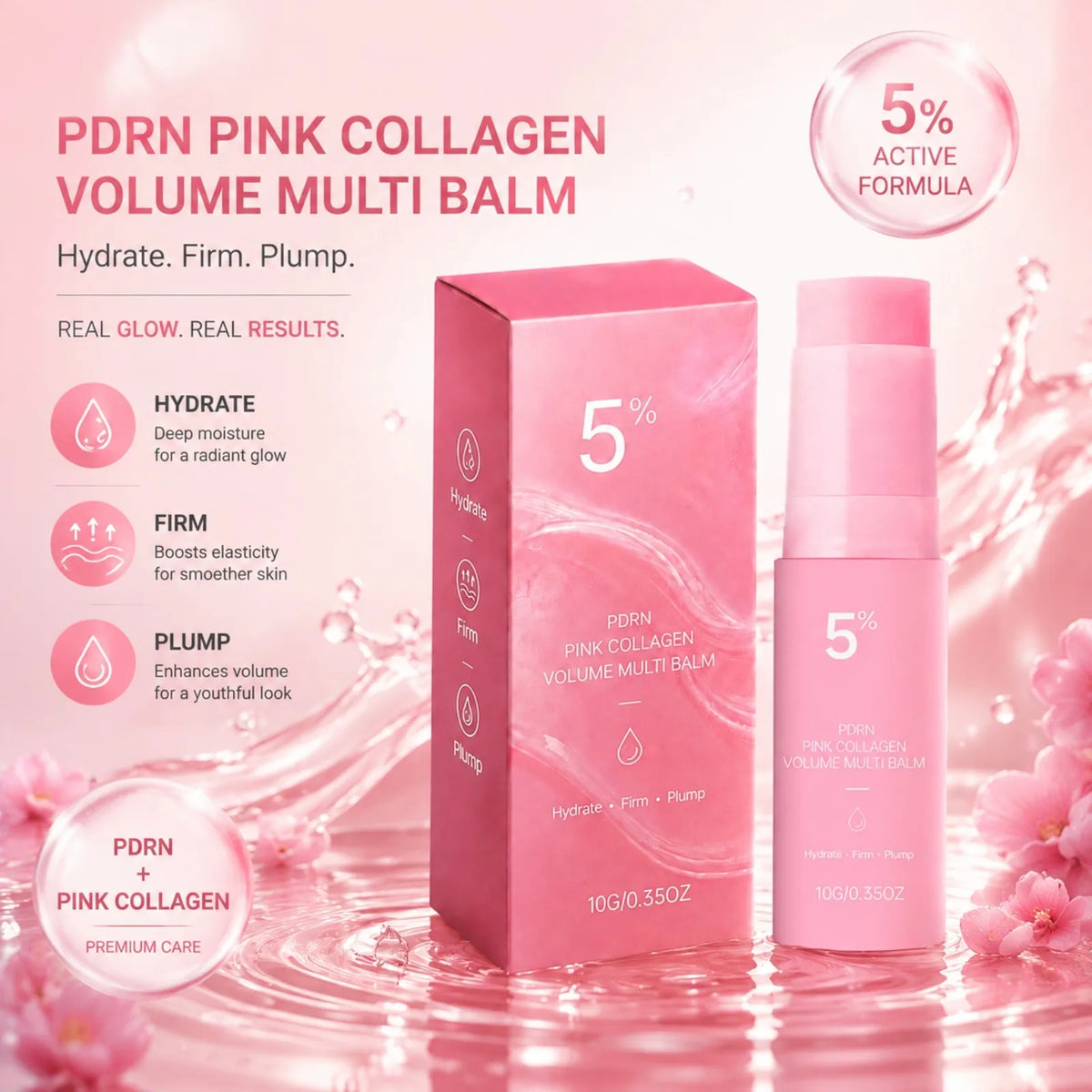 PDRN Pink Collagen Multi Balm Stick – Face, Lip & Eye Moisturizing Balm Stick Nixie