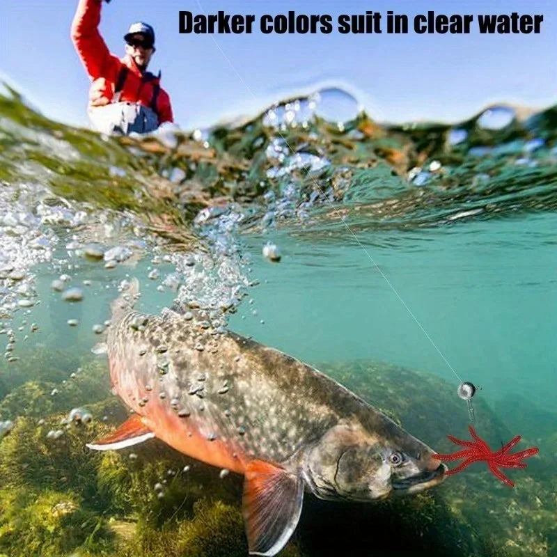 50pcs Silicone Worm Soft Fishing Bait 3.5cm Scented Lures Soft Fishing Lures Nixie