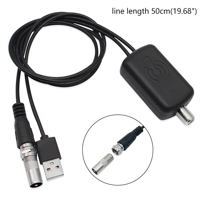 HDTV Antenna Amplifier 4K High Gain TV Signal Booster UHD TV Antenna Amplifier Nixie Black