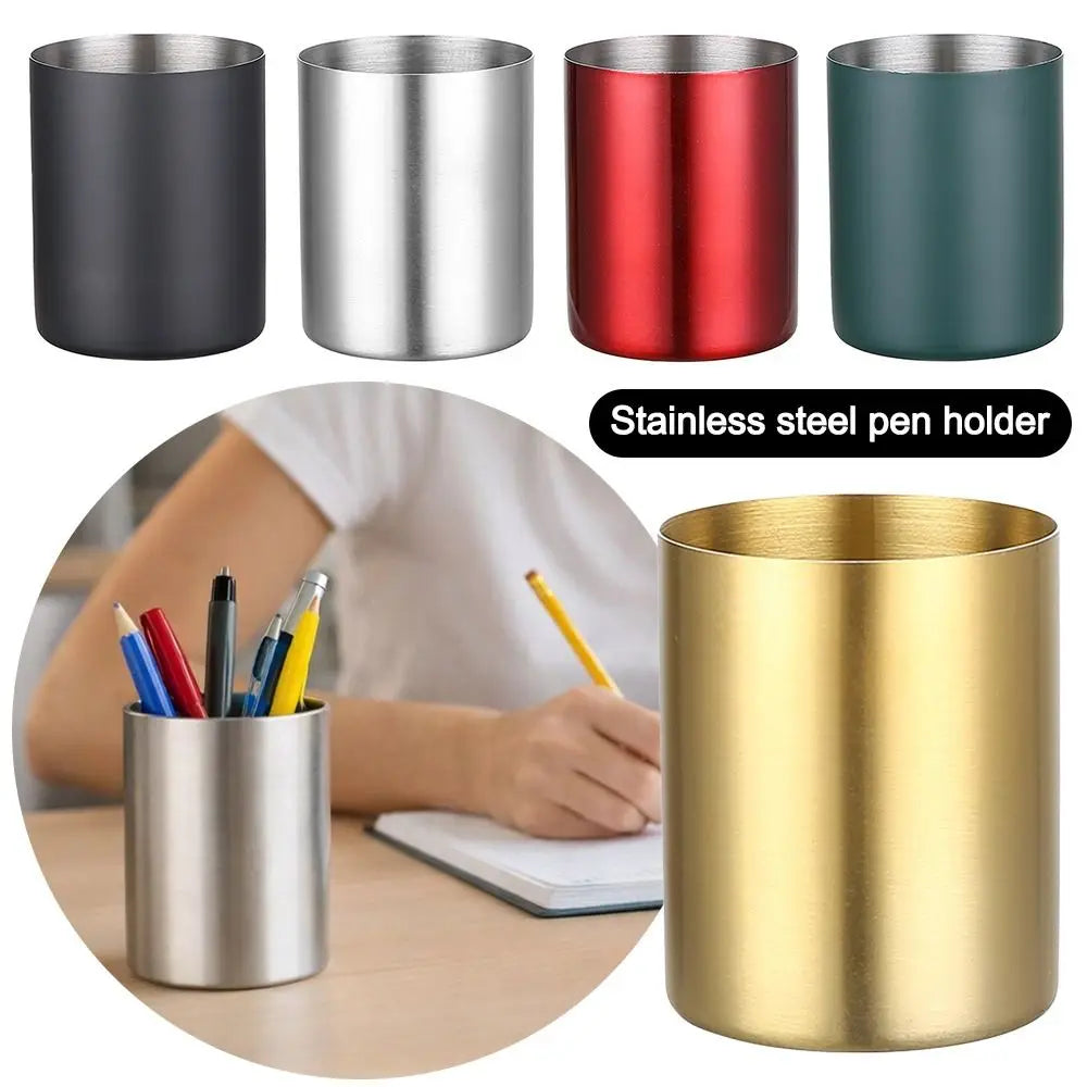 Stainless Steel Pen Holder – Desktop Organizer for Office & School Pen Holder Nixie
