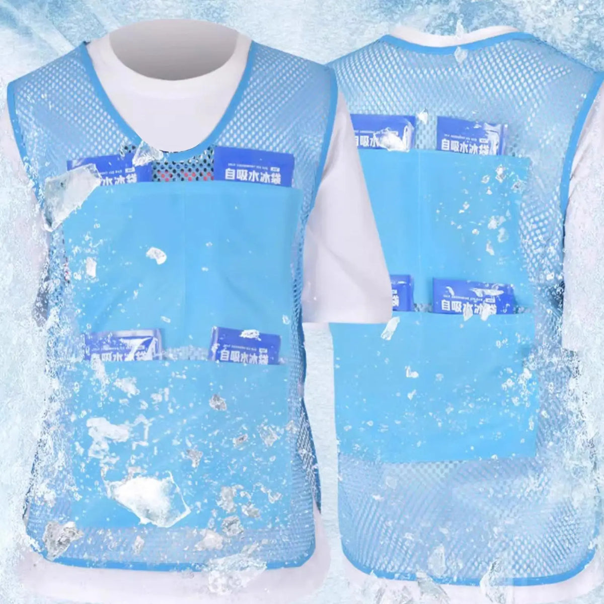 Ice Cooling Vest with 8 Reusable Ice Packs – Unisex Ice Cooling Vest Nixie