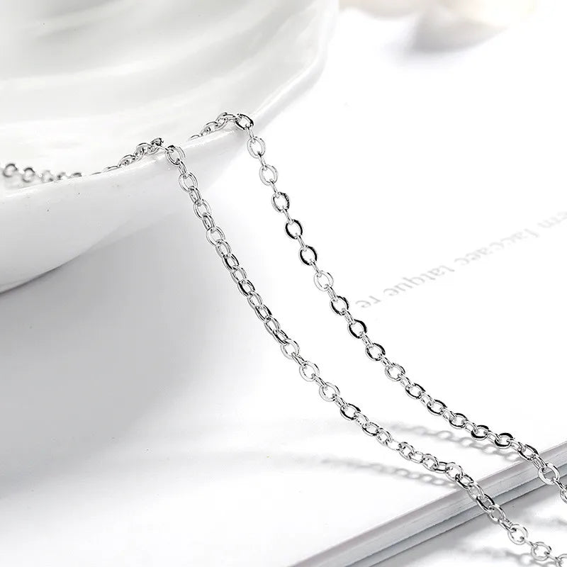 Silver CZ Crown Necklace Earring Ring Jewelry Set for Women Jewelry Set Nixie 45cm single chain