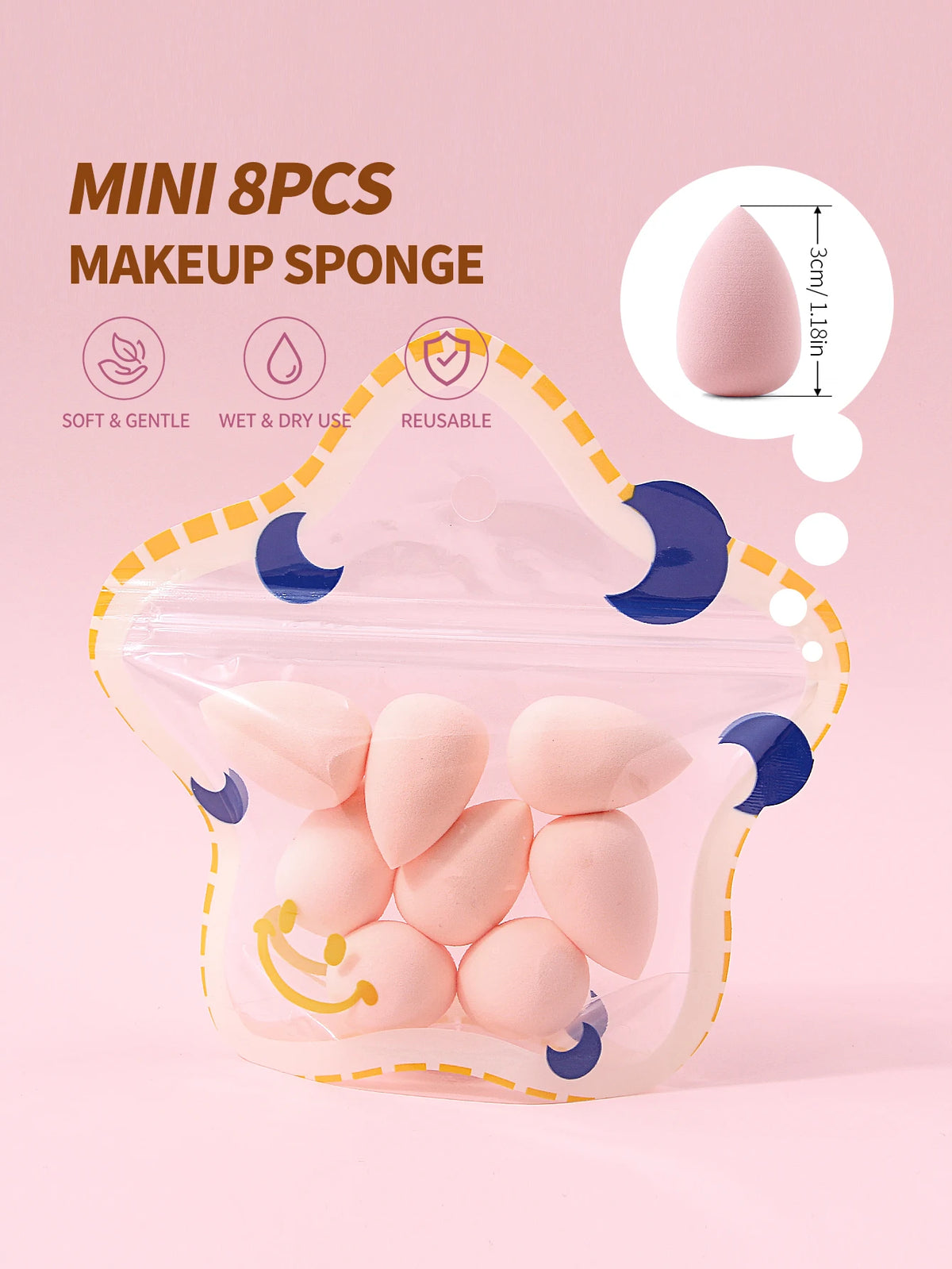 8-Piece Mini Makeup Sponge Set – Blush, Contour & Foundation Makeup Sponge Set Nixie Other