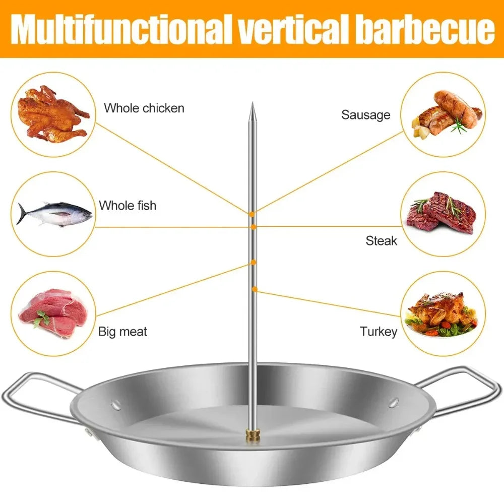 Stainless Steel Vertical Rotisserie Skewer Stand – BBQ Kebab BBQ Skewer Stand Nixie